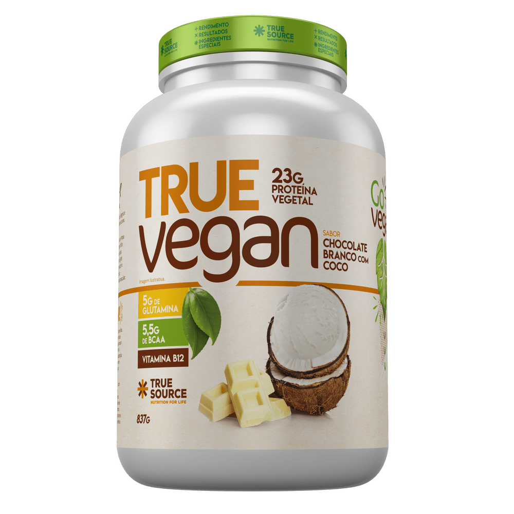 Proteína True Vegan Chocolate Branco com Coco True Source 837g