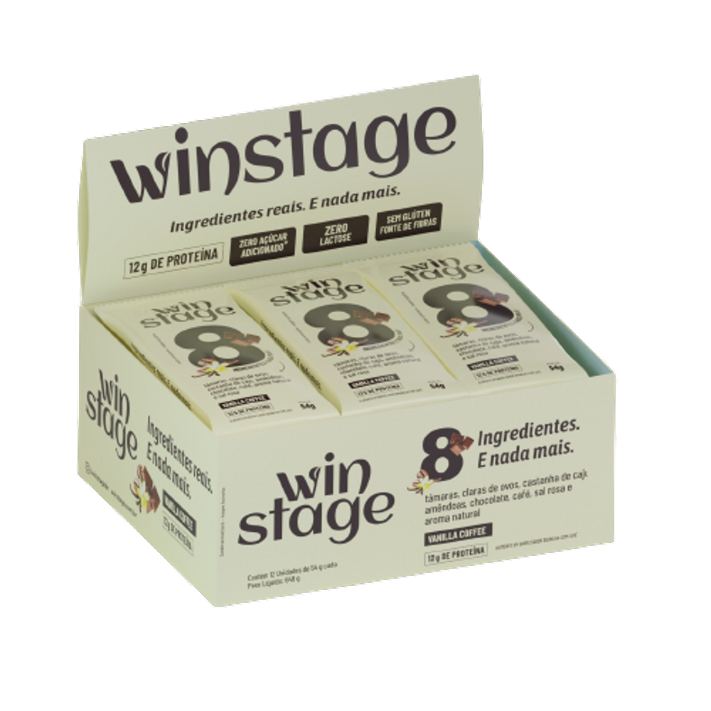 Barra de Proteína Vanilla Coffee 54g WinStage 12 Unidades