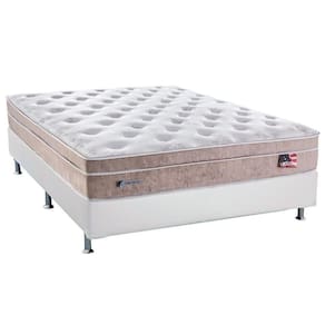 Cama Box Casal: Colchão Molas Ensacadas Sealy MasterPocket Miami + Base CRC Courano White(138x188)