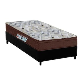 Cama Box Solteiro: Colchão Espuma Ortobom D45/EP Anatômico Fort Tech ISO 150 Mega Firme + Base CRC Suede Black(88x188)