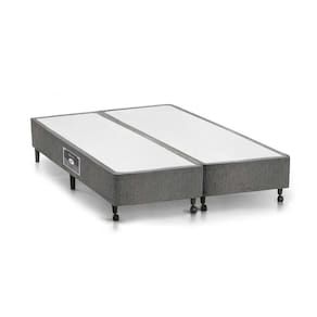 Cama Box Base King Gold Star Suede Gray (193x203x27) - Castor