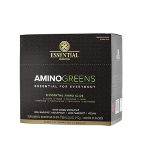 Amino Greens Amoniácidos 8g Essential Nutrition 30 Sachês