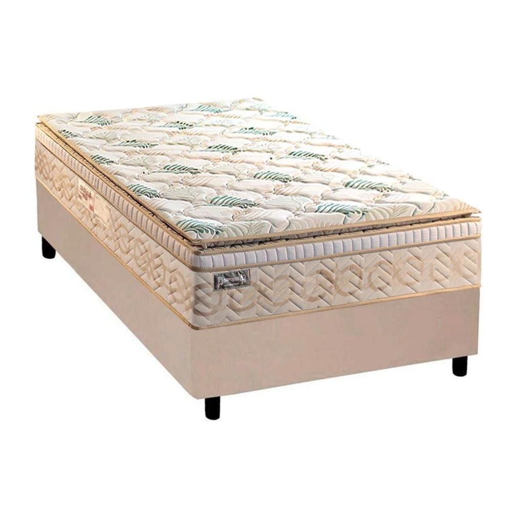 Cama Box Solteiro: Colchão Molas Ensacadas Paropas MasterPocket Eco Bamboo + Base CRC Courano Clean(88x188)