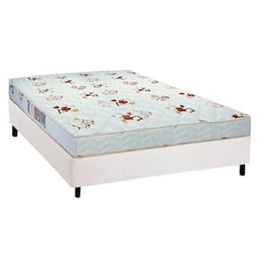 Cama Box Casal: Colchão Espuma Luckspuma Roland Garros Pro + Base CRC Courano White(138x188)