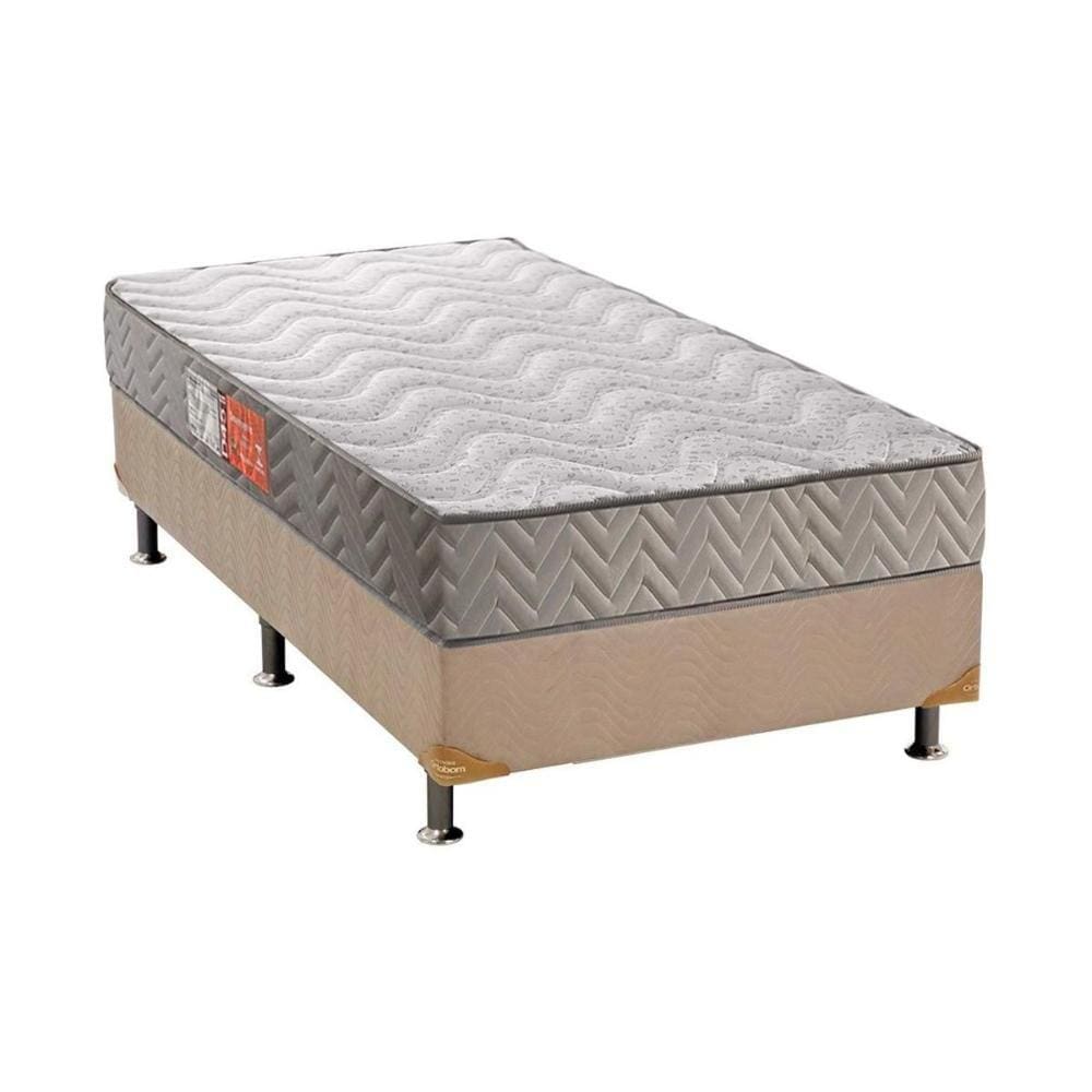 Cama Box Solteiro: Colchão Espuma D45 Paropas Pasquale Clean + Base CRC Suede Clean(88x188)