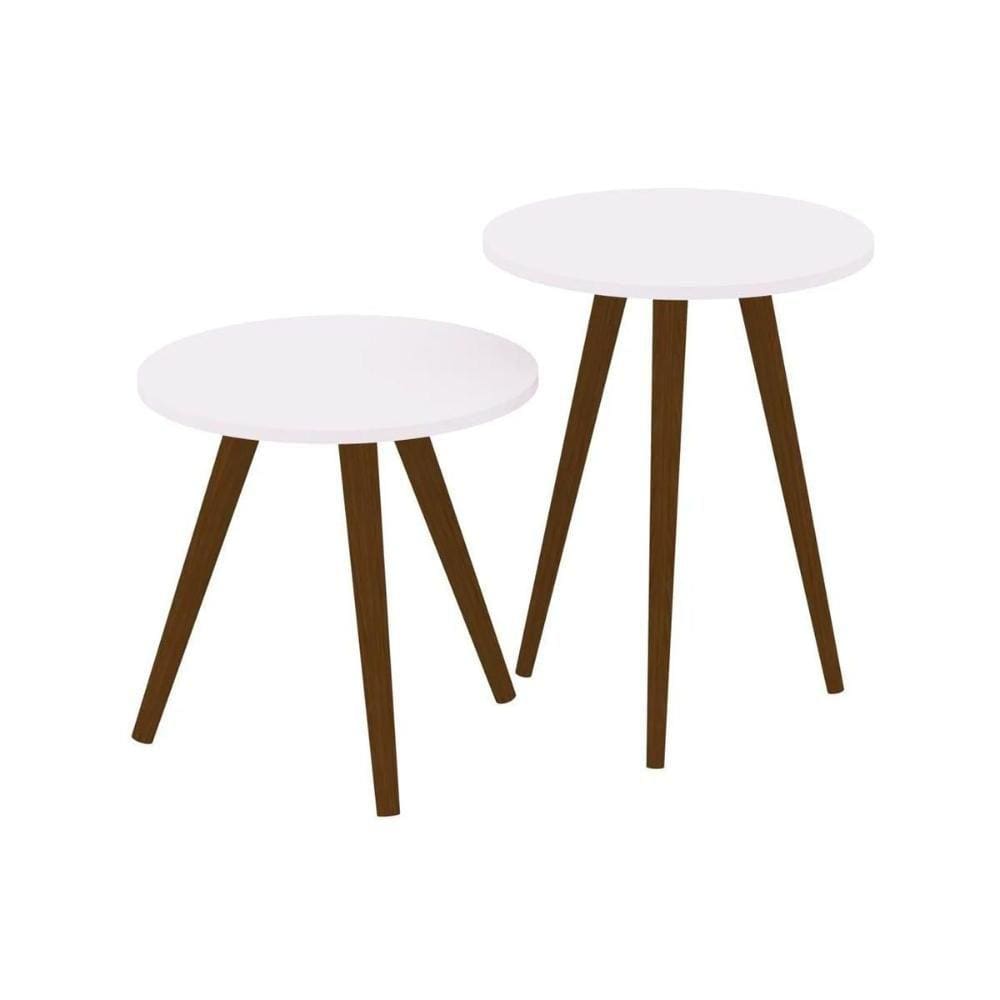 Mesa Lateral p/ Sala RT152 2 Un Branco - Movelbento