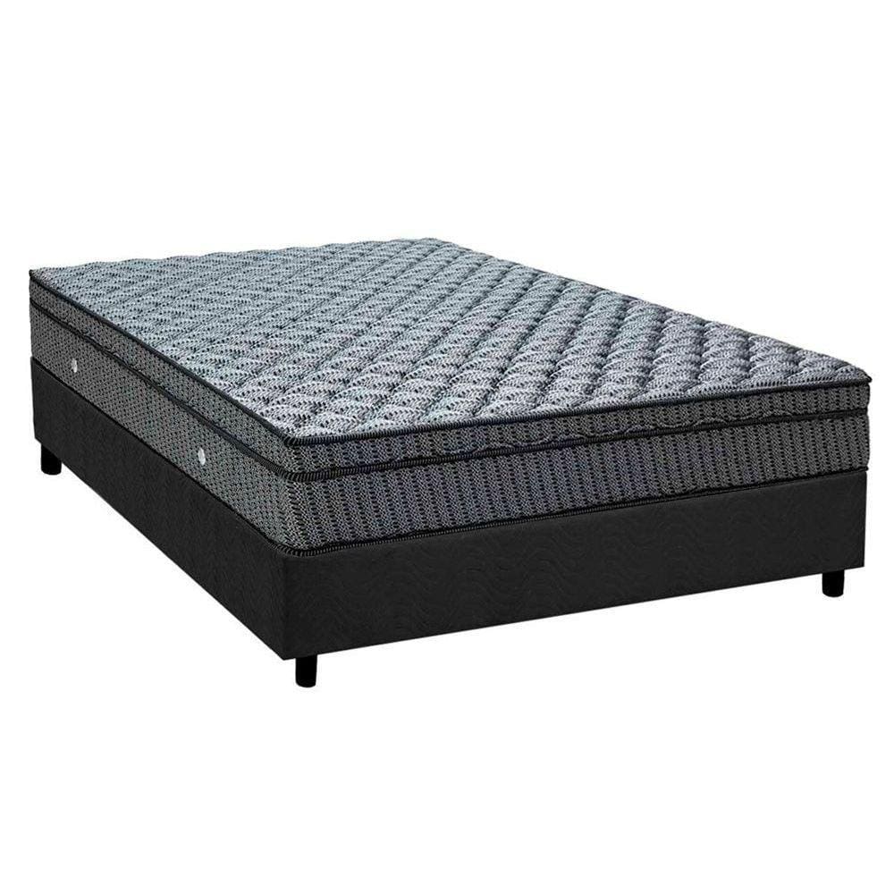 Cama Box Casal: Colchão Molas Ortobom Hotelaria Multilastic Orthotel Luxo + Base CRC Suede Gray(138x188)