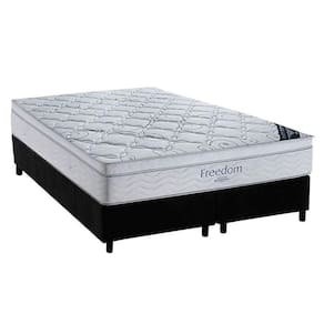 Cama Box Queen: Colchão Molas Ortobom SuperPocket Freedom + Box Universal CRC Camurça Black(158x198)