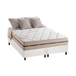 Cama Box Queen: Colchão Molas MasterPocket Ensacadas Anjos Classic + Base CRC Courano Branco(158x198)