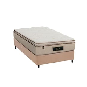 Cama Box Solteiro: Colchão Molas Ensacadas Luckspuma MasterPocket Cloud One Side + Base CRC Suede Clean(88x188)