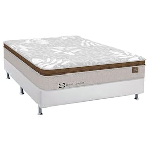 Cama Box Casal: Colchão Molas Sealy Posturepedic Royal Comfort Plus + Base CRC Courano White(138x188)