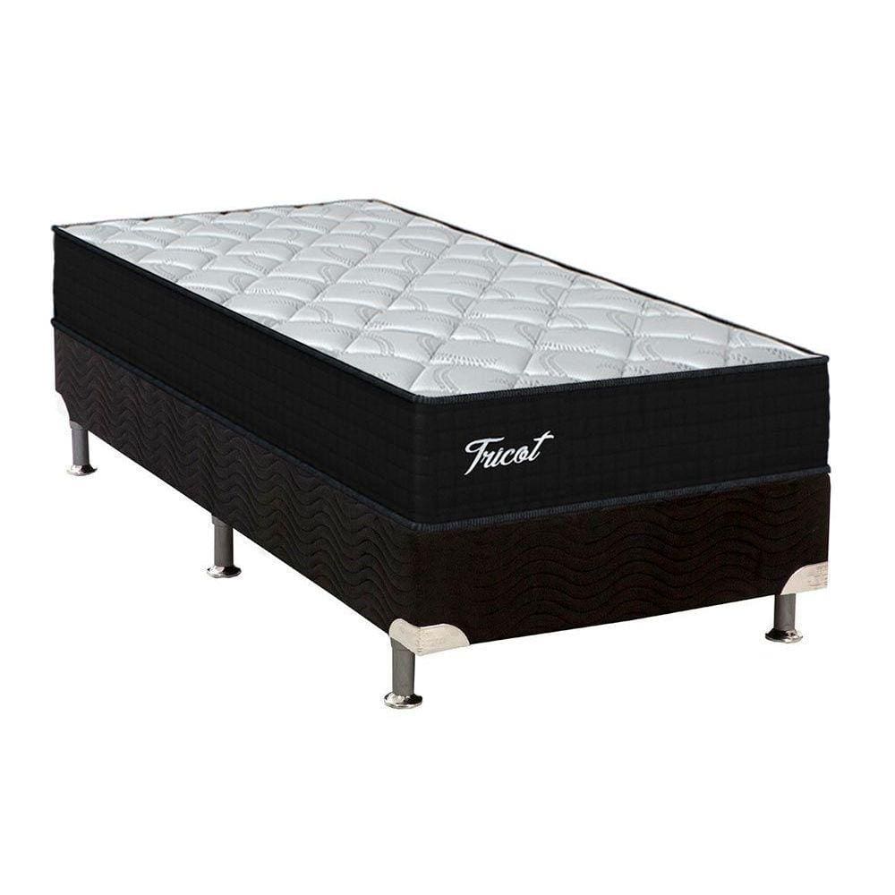  Cama Box Solteiro: Colchão Molas Ensacadas Orthoflex MasterPocket Tricot + Base CRC Suede Black(88x188)