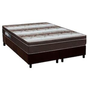 Cama Box Queen: Colchão Ortopédico Ortobom Light Ortopillow + Base CRC Suede Brown(158x198)