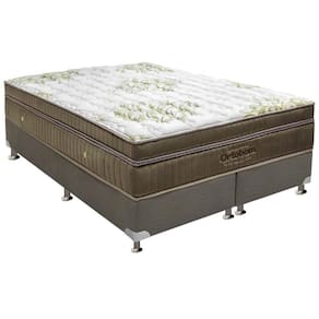 Cama Box Queen: Colchão Molas Ortobom SuperPocket Gold Ultragel + Base CRC Suede Cinza(158x198)