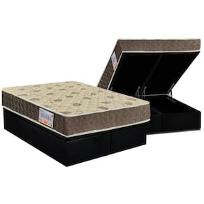 Cama Box Baú King: Colchão Espuma D33 Orthoflex / EP Matera + Base CRC Suede Black(193x203)