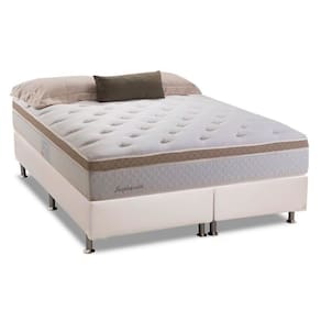Cama Box Queen: Colchão Molas Bonnel Herval Inspiracion + Base CRC Courano White(158x198)