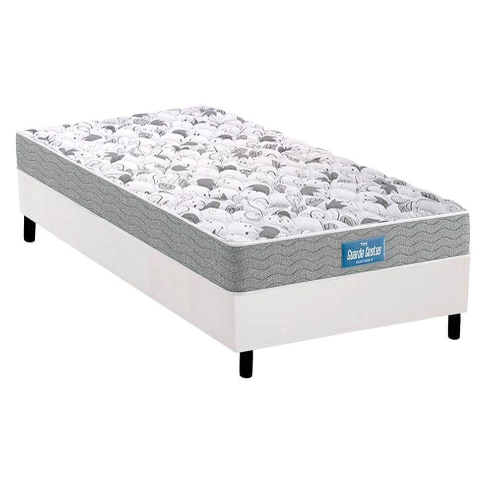 Cama Box Solteiro: Colchão Anatômico Probel D45/EP Guarda Costas Próextreme Plus Double Face + Base CRC Courano White(88x188)