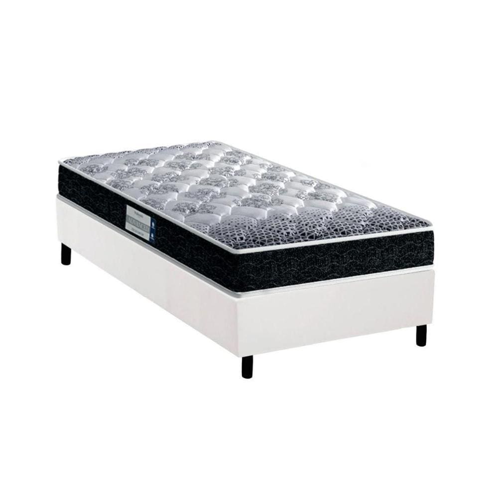 Cama Box Solteiro: Colchão Espuma Probel D33/EP Anatômico  Advanced Tech1500 + Base CRC Suede White(88x188)