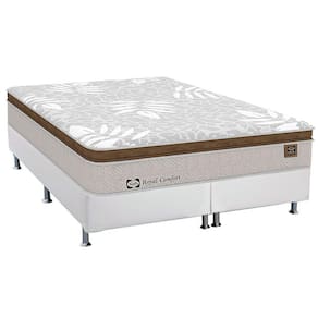 Cama Box King: Colchão Molas Sealy Posturepedic Royal Comfort Plus + Base CRC Courano White(193x203)