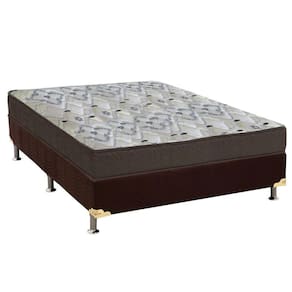 Cama Box Casal: Colchão Anatômico Ortobom D45/EP Fort Tech ISO 150 + Base CRC Suede Brown(138x188)