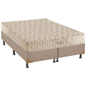 Cama Box Queen: Colchão Molas Anjos Hotelaria Superlastic Hotel + Base CRC Suede Clean(158x198)
