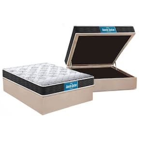 Cama Box Baú Casal: Colchão Anatômico Probel D28 / EP Guarda Costas PróMiddle Double Face + Base CRC Suede Clean(138x188)