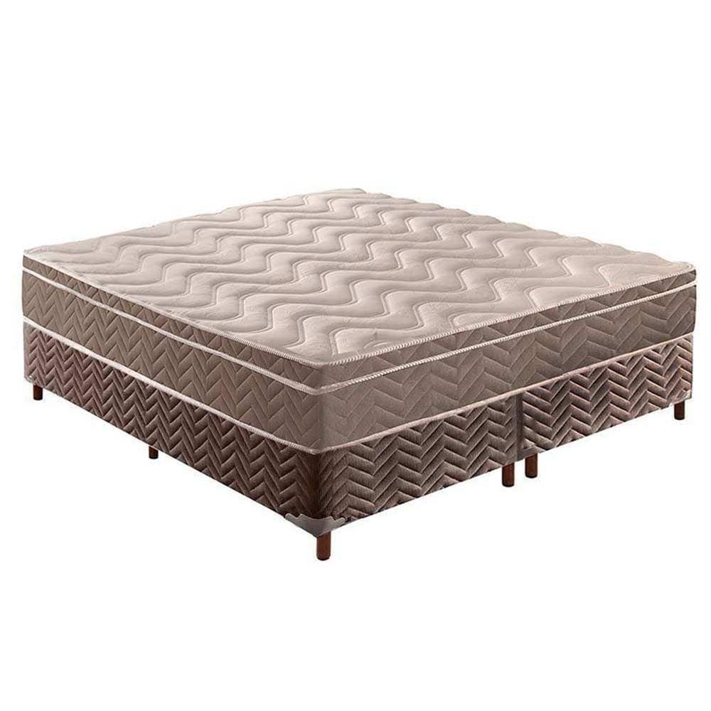 Cama Box Queen: Colchão Anatômico Paropas D28/EP Pasquale + Base CRC Rústico Brown(158x198)
