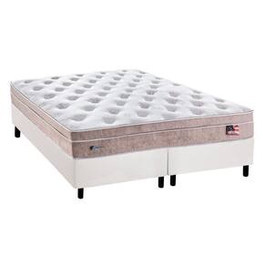 Cama Box King: Colchão Molas MasterPocket Ensacadas Plumatex Miami + Base CRC Courano Branco(193x203)