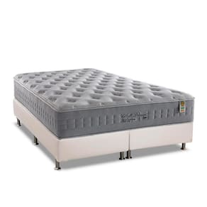 Cama Box Queen: Colchão Molas Ensacadas Anjos MasterPocket Soft Dream + Base CRC Courano White(158x198)
