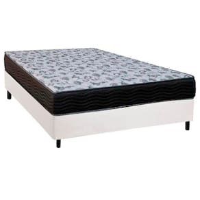 Cama Box Casal: Colchão Ortopédico Ortobom D33/EP Fort Tech ISO 100 + Base CRC Courano White(138x188)