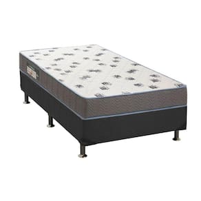 Cama Box Solteiro: Colchão Espuma D33 Ortobom Light Saúde + Base CRC Suede Cinza(88x188)