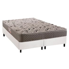 Cama Box Queen: Colchão Ortopédico Herval AG65 Fort + Base CRC Suede White(158x198)
