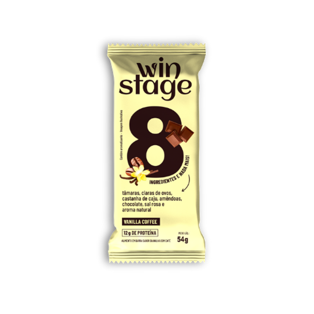 Kit 3X: Barra Proteína Vanilla Coffee S/ Açúcar WinStage 54g