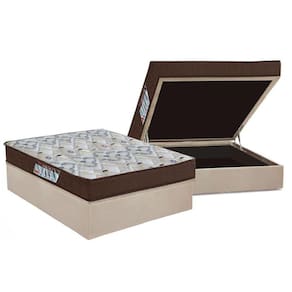 Cama Box Baú Casal: Colchão Espuma D45 Ortobom / EP ISO 150 Mega Firme + Base CRC Suede Clean(138x188)