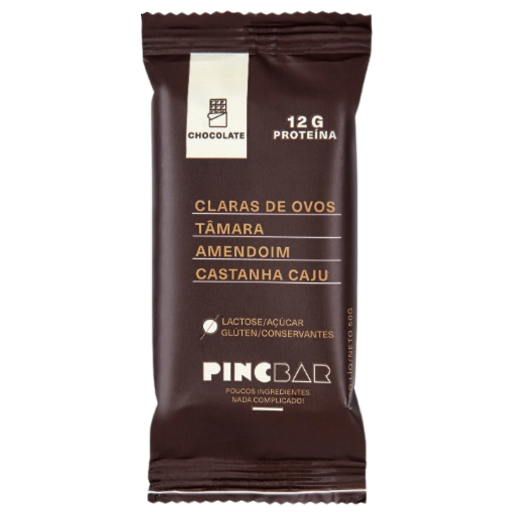 Kit 6X: Barra de Proteína Chocolate Sem Açúcar Pincbar 50g