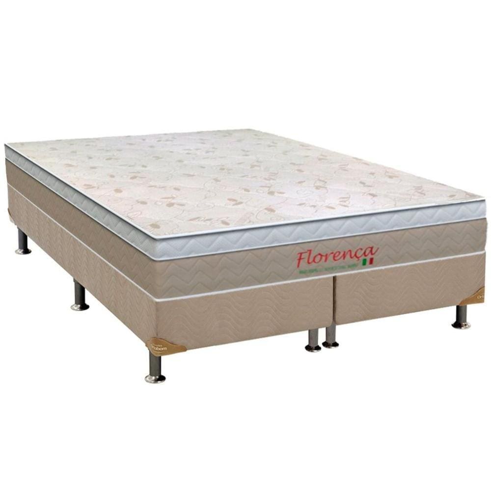 Cama Box King: Colchão Molas Bonnel Orthoflex Florença + Base CRC Suede Clean(193x203)