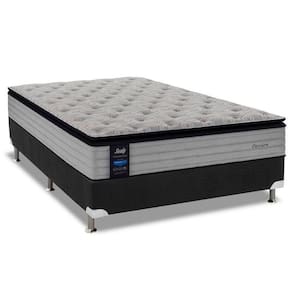 Cama Box Casal: Colchão Molas Sealy Posturepedic Passion + Base CRC Suede Black(138x188)