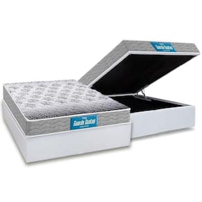 Cama Box Baú Casal: Colchão Ortopédico Probel D45 / EP Guarda Costas PróExtreme + Base CRC Courano White(138x188)