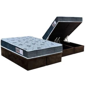 Cama Box Baú King: Colchão Ortopédico Orthoflex D45 / EP Cecina + Base CRC Suede Brown(193x203)