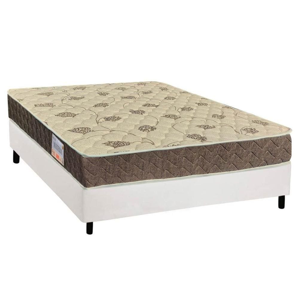 Cama Box Casal: Colchão Ortopédico Orthoflex D33/EP Matera + Base CRC Suede White(138x188)