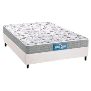 Cama Box Casal: Colchão Ortopédico Probel D45/EP Guarda Costas Próextreme Double Face + Base CRC Courano White(138x188)