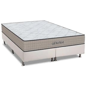 Cama Box Queen: Colchão Espuma D45 Orthoflex Genova + Base CRC Courano White(158x198)