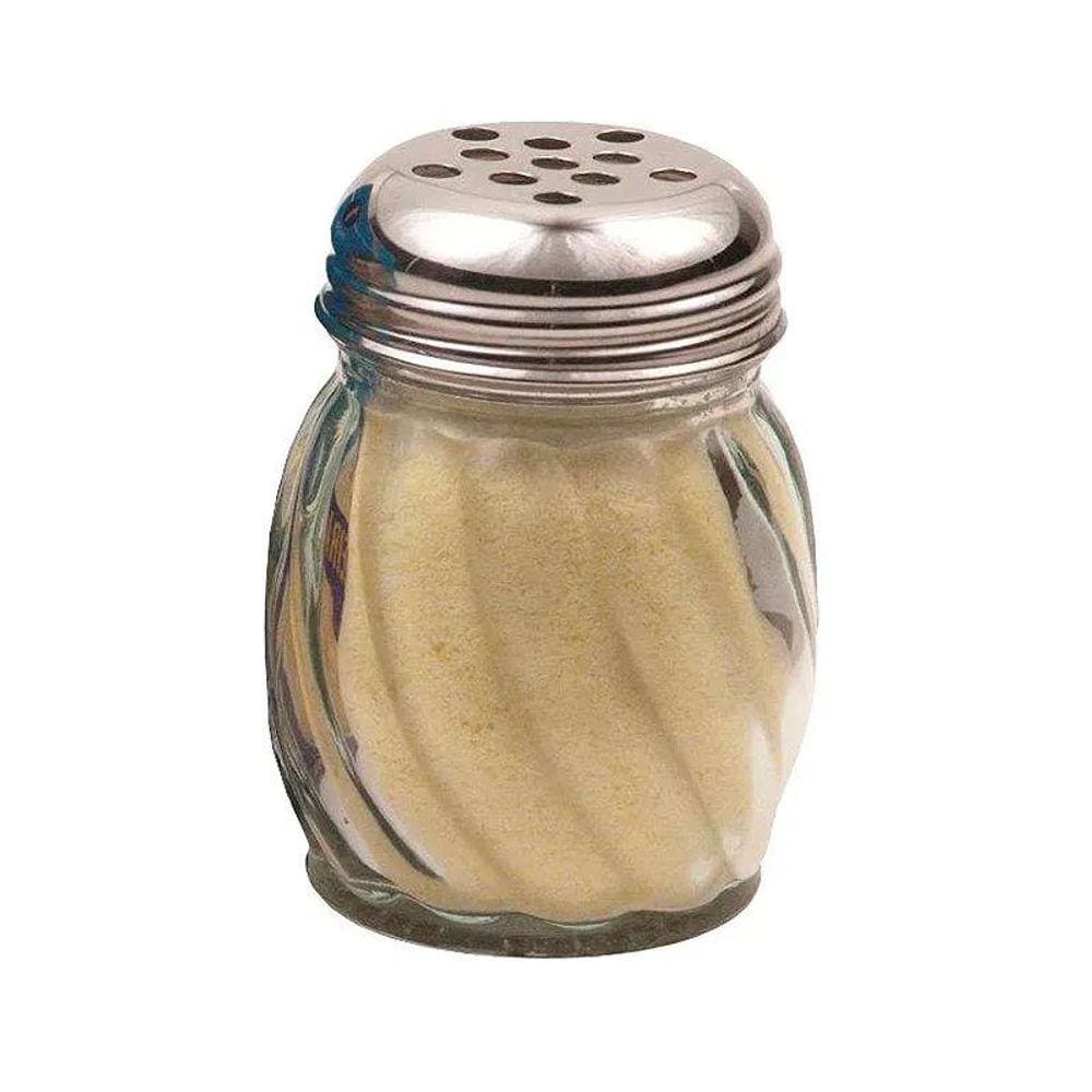Porta Queijo Ralado Orégano Temperos Aço Inox & Vidro Globo