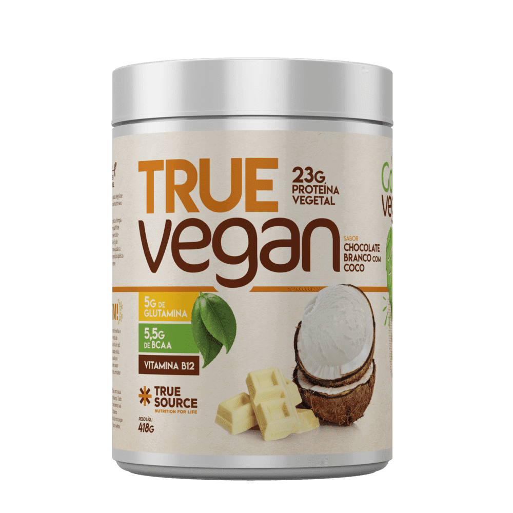 Kit 2X: Proteína True Vegan Chocolate Branco com Coco True Source 418g