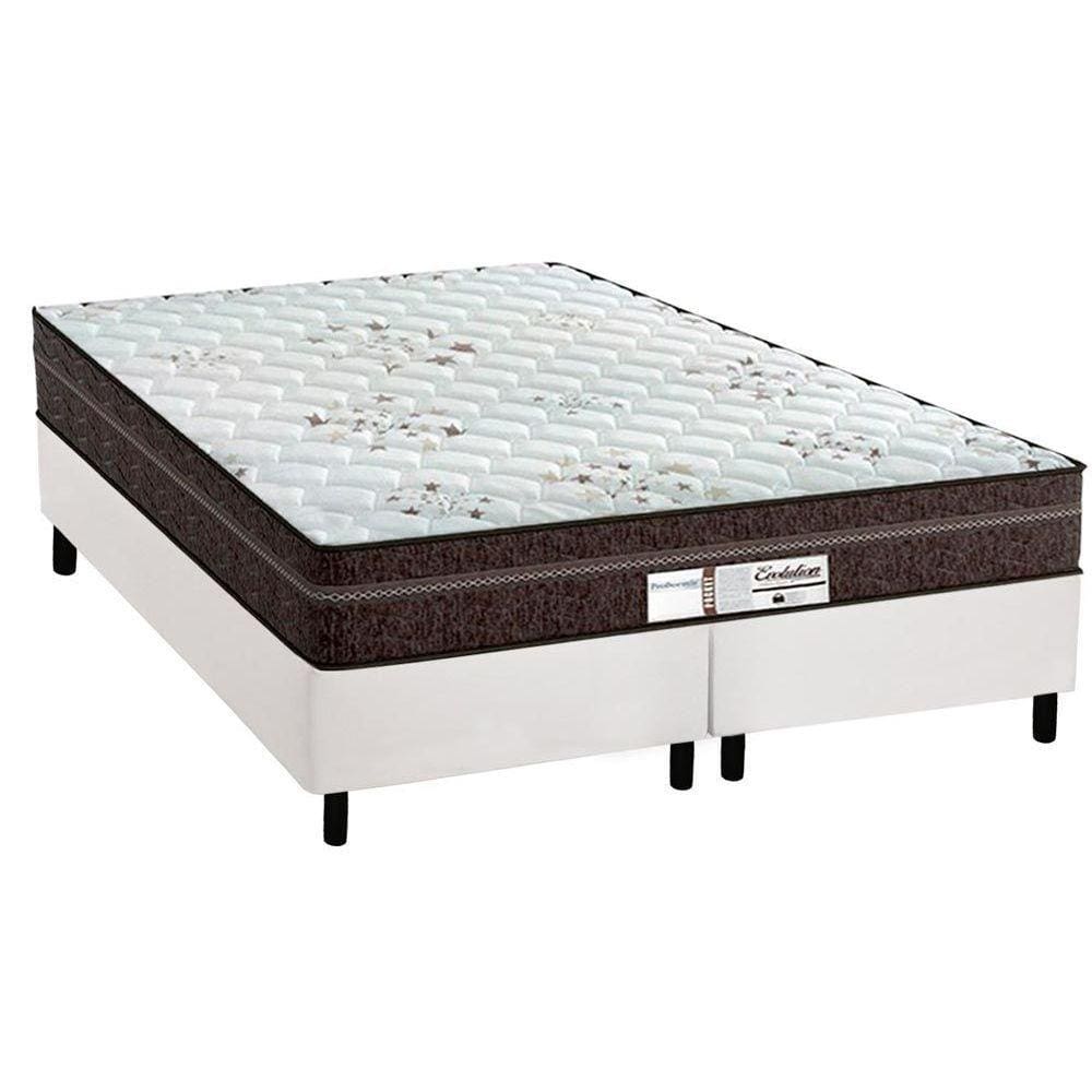 Cama Box Queen: Colchão Molas MasterPocket Ensacadas Probel ProDormir Evolution + Base CRC Courano Branco(158x198)