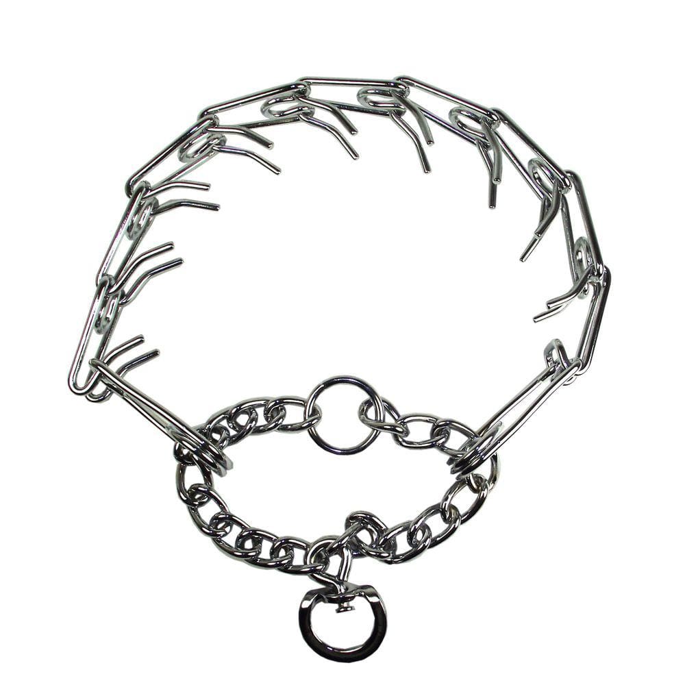 Coleira para cães Hamilton Prong Training com pinos cromados de 3,2 mm