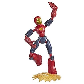 Vingadores Marvel Bend e Flex Missões Homem de Ferro Fogo Missão Figura de Ação, Brinquedo Dobrável em Escala de 6 Polegadas, Brinquedos para Crianças