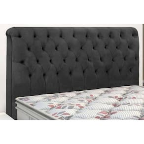 Cabeceira Cama Box Estofada King King Imperatriz Plus Suede Cinza - Simbal