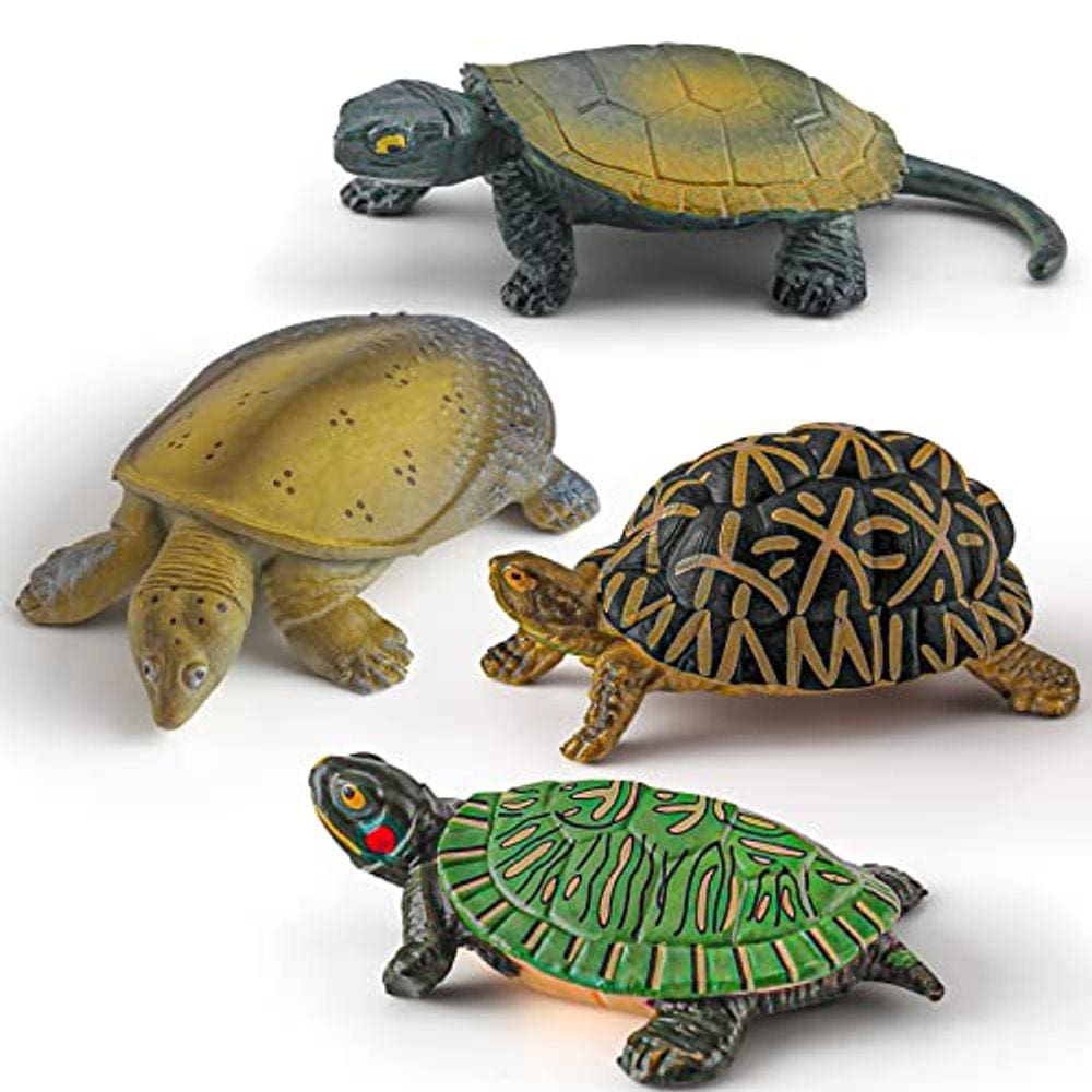 Caixa De brinquedos de tartaruga para crianças 4PCS Pequenas Tartarugas  Estatuetas Tartarugas Realistas Tartarugas Brinquedos para Crianças para Fest