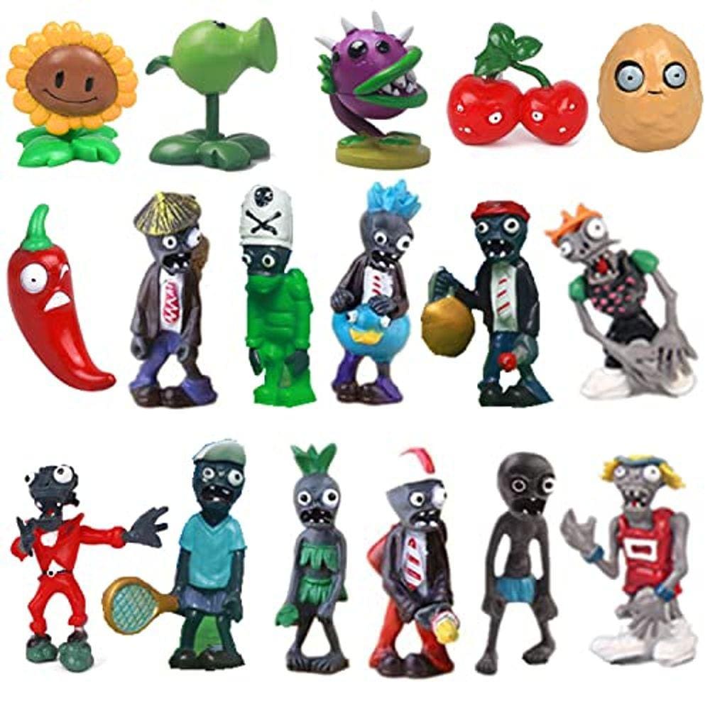 Conjunto de estatuetas PVZ Plants Zombies, presentes para crianças - 17 peças